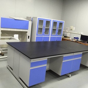 Table de laboratoire en <span class=keywords><strong>bois</strong></span> massif avec cadre en acier, banc de travail en laboratoire, physique - Product Image 2