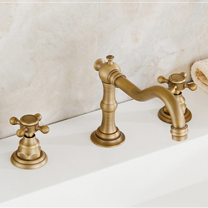 Antique brass kép xử lý ba lỗ bồn tắm vòi 3 lưu vực lỗ vòi XR0611 - Product Image 2