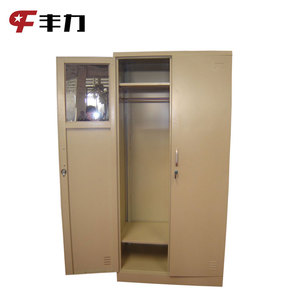 Armadio in Metallo Moderno a 2 <span class=keywords><strong>Ante</strong></span> con Serratura a Chiave Pieghevole per Camera da Letto Casa Palestra Officina - Product Image 2