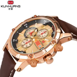 Kunhuang relógios, novos relógios autênticos, moda esportiva, multifuncional, relógios para homens, à prova d' água, por atacado