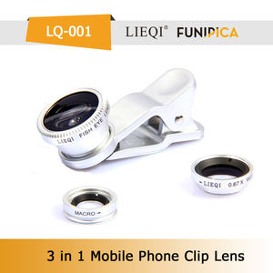 Lieqi LQ-001Universal 3 en 1 Mobile Camera Lens de téléphone drôle photo grand Angle Fisheye Macro Kit pour <span class=keywords><strong>Samsung</strong></span> galaxy - Product Image 3