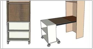 Space Saver Bàn Nội Thất Gấp Bàn Ăn Gắn Vào Tủ Tường Đen Che Giấu Cơ Chế Mở Rộng Bảng - Product Image 5