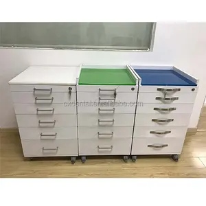 <span class=keywords><strong>Armadietto</strong></span> Medico Professionale in Acciaio Inox e Vetro Temperato, Mobile Dentistico Movibile - Product Image 1
