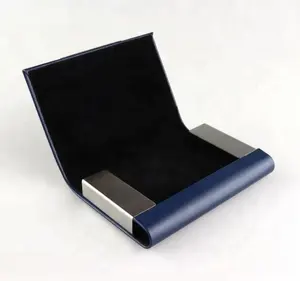 Porta-cartões portátil bsci, pasta de metal para desktop de alumínio