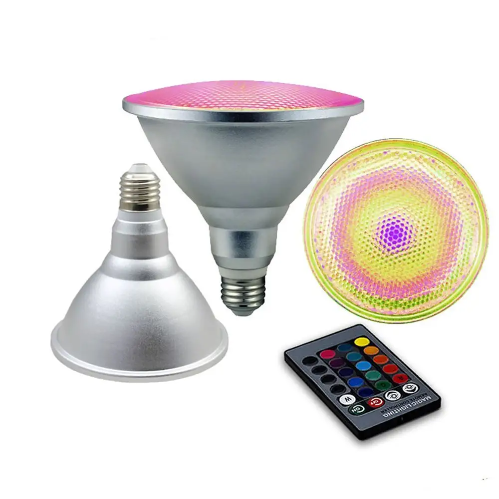 20W Par38 RGB LED Light Bulb, Waterproof LED Magic Lamp 16 Color Changing Spotlight With 24Key Remote Control for Outdoor
