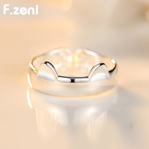 Mode Kattenoren <span class=keywords><strong>Ring</strong></span> 925 Sterling Zilveren Kattenring Wit Verguld Kutjesring - Product Image 2