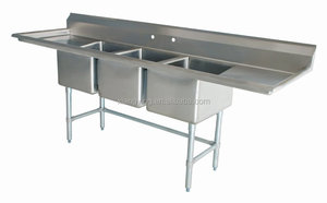 NSF approvazione di grandi <span class=keywords><strong>dimensioni</strong></span> in acciaio inox a tre vasche <span class=keywords><strong>lavello</strong></span> per cucina o agriturismo con profondo ciotole di commercio per il lavaggio - Product Image 6