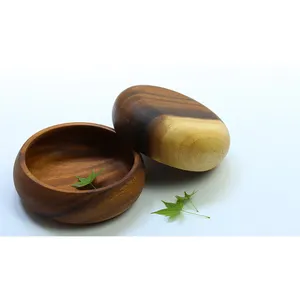 Calabash Serving Hand-Made Round Acacia Wood Bowl