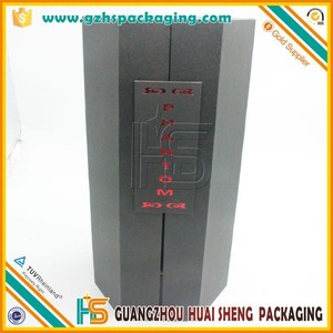 Branded negro hexagonal forma cartón caja de regalo para envases la extensión del pelo - Product Image 3