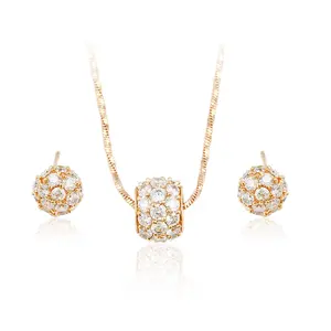 63948 fashion wedding jewelry sets dubai bridal multicolor delicate diamond 18k gold plated jewelry sets