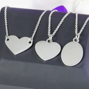 Handmade Blank DIY Personalized Engraved Heart Charm For Women Custom Coordinates Custom Necklace Best Friend Necklace