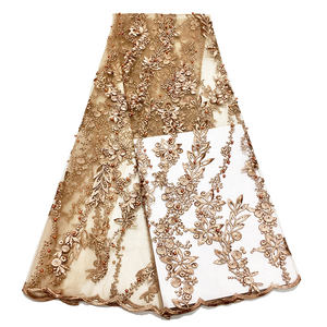 メッシュゴールドアフリカ刺繍レース生地広州ガーナ - Product Image 4