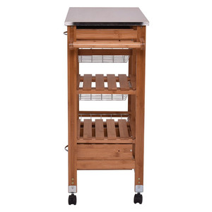 뜨거운 판매 도매 여러 크기 홈 가구 음식 배달 자동차 식사 대나무 주방 트롤리 - Product Image 2