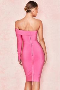 2023 nuovo arrivo solido vestito Sexy aderente elegante scava fuori fasciatura <span class=keywords><strong>Mini</strong></span> abiti donna abiti una spalla <span class=keywords><strong>viola</strong></span> Club Dress - Product Image 5