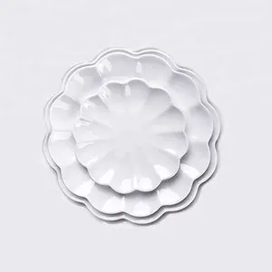 White blank floral border melamine dinner plates wholesale