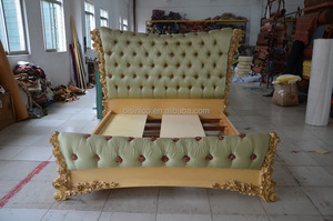 Tissu <span class=keywords><strong>vert</strong></span> matelassé en bois Style Baroque, nouveau Design, pour <span class=keywords><strong>lit</strong></span> King Size, meubles de chambre à coucher, <span class=keywords><strong>lit</strong></span> de mariage en bois romatique - Product Image 5