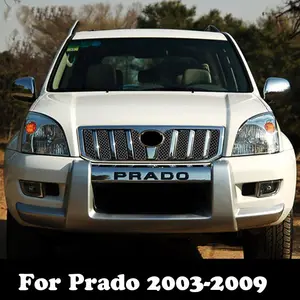 Kisi Depan Mobil Baja Tahan Karat Kisi-kisi Serangga untuk Toyota Land Cruiser Prado FJ120 Aksesori 2003 -2009