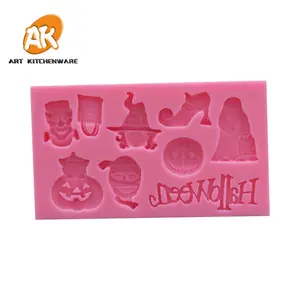 AK Fondant-suministros de decoración de pasteles, molde de silicona para Fondant, pasta de goma para Halloween, bonito