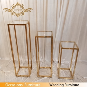 Soportes para Flores de Acero Inoxidable, Tubos de Color Dorado, para Bodas y <span class=keywords><strong>Fiestas</strong></span>, Venta al por Mayor - Product Image 3