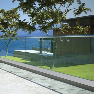 Kits de garde-corps d'escalier en verre d'intérieur contemporain, profilé en <span class=keywords><strong>aluminium</strong></span> en forme de U, <span class=keywords><strong>balustrade</strong></span> - Product Image 2