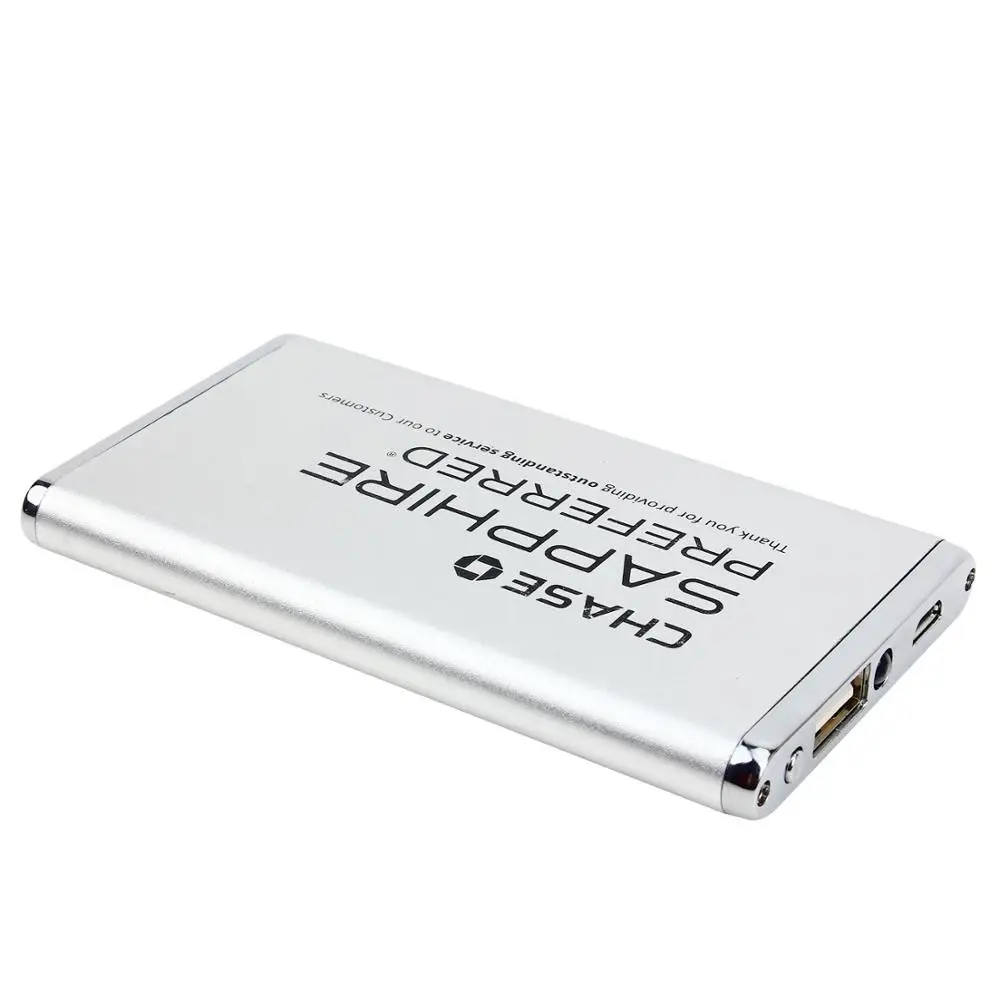 Ultra dünnes Ladegerät schlankes tragbares Ladegerät 2000mAh USB Aluminium Power Bank