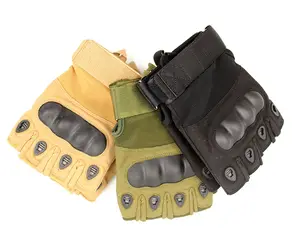 2021 Fingerless Tactical Black Tan Green Hard knuckle Sports Gloves