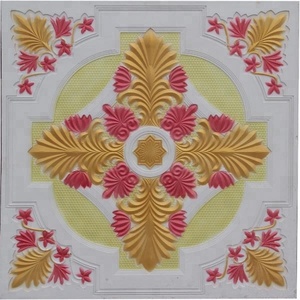 Décor intérieur fleur, 10 m, 60x60 haute qualité, faux plâtre pour décoration, prix du plafond - Product Image 1