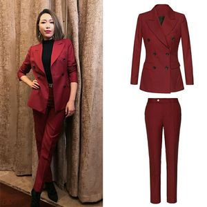 Custom <strong>Red</strong> Pant Coat Design Ladies Suits Pictures - Product Image 2