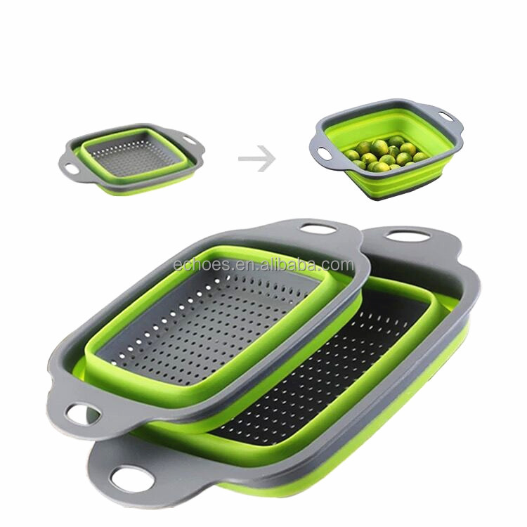 2 упаковки квадратной формы сборно-разборный водный дуршлаг набор складной многофункциональный дренаж стиральная корзина для еды сетчатый фильтр