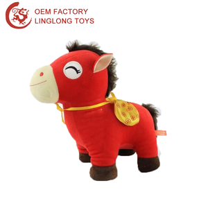 Trung Quốc năm mới linh vật màu đỏ đứng Đồ chơi ngựa sang trọng nhồi bông PP - Product Image 3