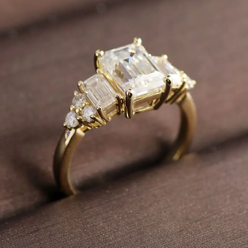 2019 Offre Spéciale provence moissanite 14k or jaune bague de fiançailles