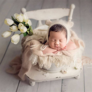 Fuzzy New Born Photography Outfit Soft Angora Teddy Hat Knit Stretch Wrap Baby <span class=keywords><strong>Photo</strong></span> Prop Costume Posing Fabric Layer <span class=keywords><strong>Props</strong></span>