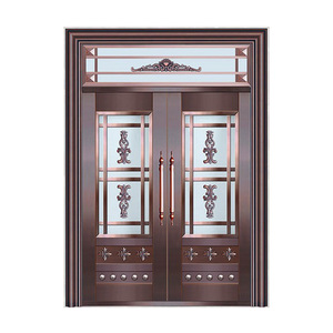 Porte d'entrée antique et bronze, design de porte d'entrée, en cuivre véritable à 100%, anti-balles, porte avant double - Product Image 1