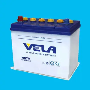VELA 电源高品质 JIS 标准 12v 70ah NS70/NS70L/65D26R/65D26L 干铅酸汽车电池 ISO CE MSDS, 汽车电池