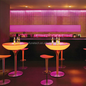 Mesa <span class=keywords><strong>y</strong></span> sillas con luz led que cambian de Color RGB, para <span class=keywords><strong>restaurante</strong></span> <span class=keywords><strong>y</strong></span> <span class=keywords><strong>bares</strong></span>, mesa de bar de alto brillo - Product Image 5