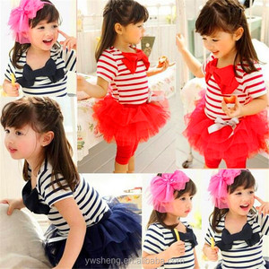 Bonita ropa para niña bebé a rayas blancas y <span class=keywords><strong>negras</strong></span>, conjunto de ropa para niño de otoño con falda de tutú - Product Image 2