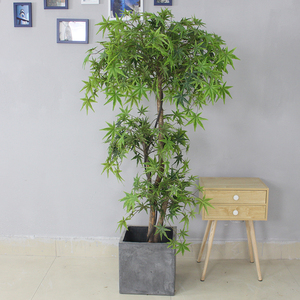 Jardín de arte al por mayor Artificial verde árbol de arce casa ornamentales árbol de plástico plantas para decoración de oficina - Product Image 3