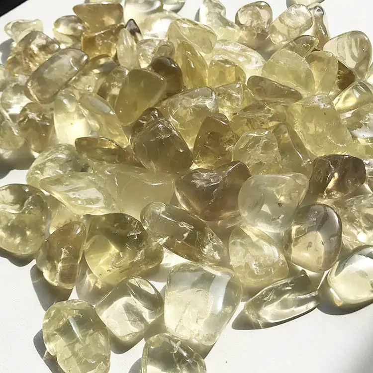 Healing gemstone healing citrien crystal Getrommeld stone geel Kwarts Tuimelde Grind