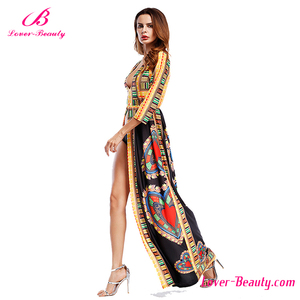 Kein Moq Sommer Schwarz Gedruckt <span class=keywords><strong>Prom</strong></span> Langes Kleid - Product Image 4