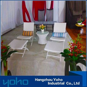 Conjunto <span class=keywords><strong>Bistro</strong></span> reclinable muebles de mimbre sillas con mesa y dos Taburetes - Product Image 2