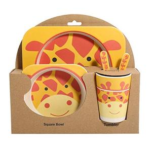Ensemble de bols pour enfants, <span class=keywords><strong>vaisselle</strong></span> de table créative <span class=keywords><strong>en</strong></span> Fiber de <span class=keywords><strong>bambou</strong></span> antichute pour l'alimentation des enfants, dessin animé séparation <span class=keywords><strong>vaisselle</strong></span> cadeaux - Product Image 2