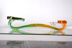 Verre de cristal <span class=keywords><strong>Liuli</strong></span> <span class=keywords><strong>Ruyi</strong></span> Dragon phénix chinois décor porte-bonheur Style <span class=keywords><strong>Fengshui</strong></span> cadeau - Product Image 3