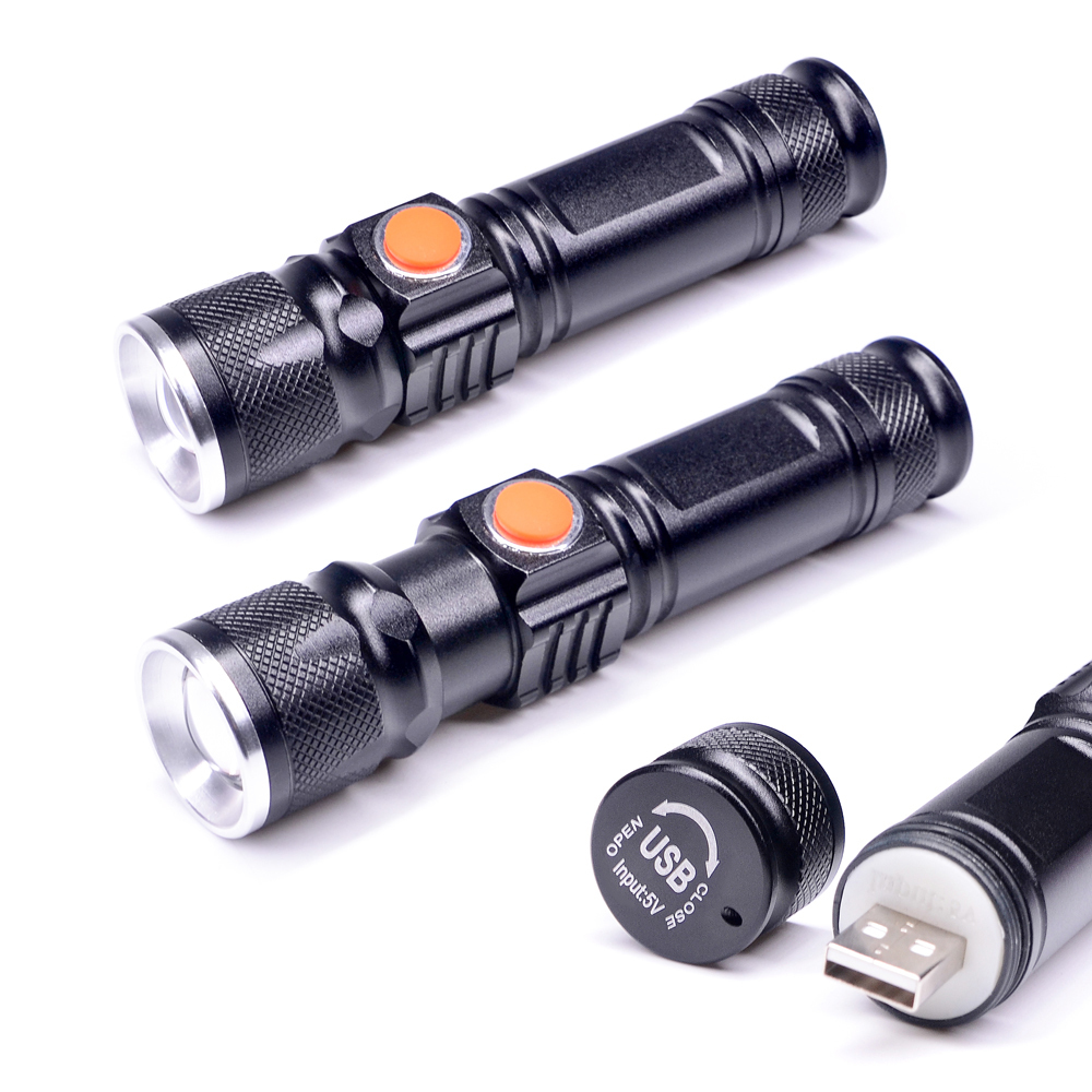 Портативный японский Многофункциональный 300lm Usb Перезаряжаемый масштабируемый водонепроницаемый алюминиевый 3w Xpe светодиодный тактический фонарик с зажимом