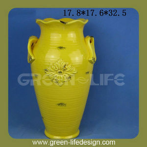 amarillo jarrón de cerámica para la decoración del hogar - Product Image 1