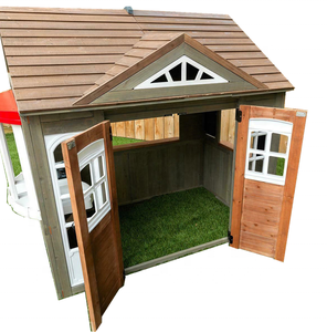 Children Wooden Playhouse Outdoor <strong>Fun</strong> With <strong>Kitchen</strong> and Sink Burners - Product Image 2