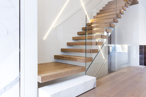 I-forme Escalier Invisible À <span class=keywords><strong>Limon</strong></span> En Acier Flottant Marches En <span class=keywords><strong>Bois</strong></span> - Product Image 3
