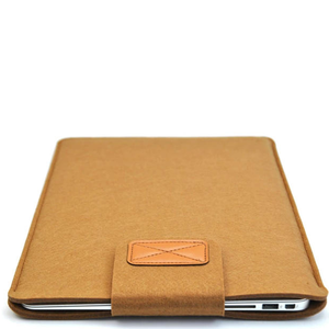 กระเป๋าแล็ปท็อปผ้าใยสังเคราะห์พร้อมปุ่มแม่เหล็กสำหรับ iPad แล็ปท็อปกระเป๋าด้านในแบบเรียบง่ายสีธรรมชาติที่กำหนดเอง - Product Image 5