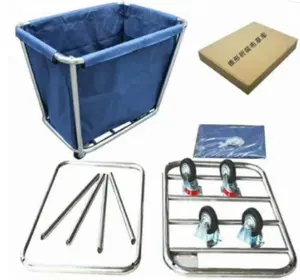 in stock MOQ 1 pcs knocked-down housekeeping equipments cart