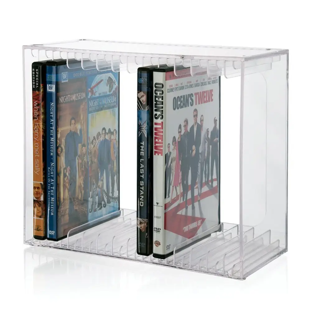 Clear Acryl Stapelbaar DVD Organizer Houder Clear Plastic CD Houder