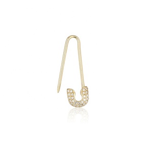 <span class=keywords><strong>Pendientes</strong></span> de <span class=keywords><strong>Aro</strong></span> con Pasador de Seguridad de Plata y Micro Pavé de Circonitas Cúbicas de Latón Gemnel - Product Image 4